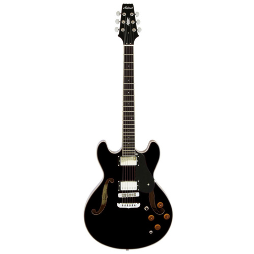 Aria TACLASSIC SemiHollow Electric Guitar in Black Gloss