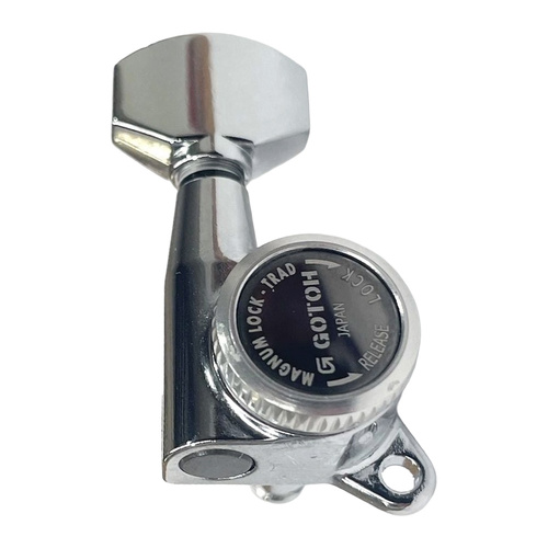 Gotoh Magnum Lock Traditional Series Electric Guitar Tuning Machines in Chrome Finish (6-inline)