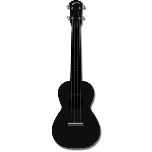 Kealoha Concert Ukulele in Plain Black with Black ABS Resin Body