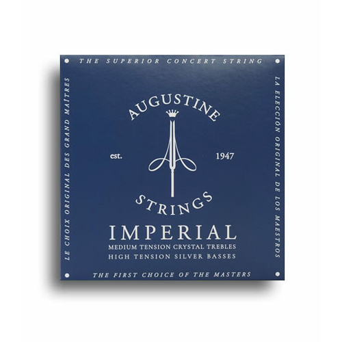 Augustine Imperial Blue Strings (Medium Tension Crystal Trebles/High Tension Silver Basses)