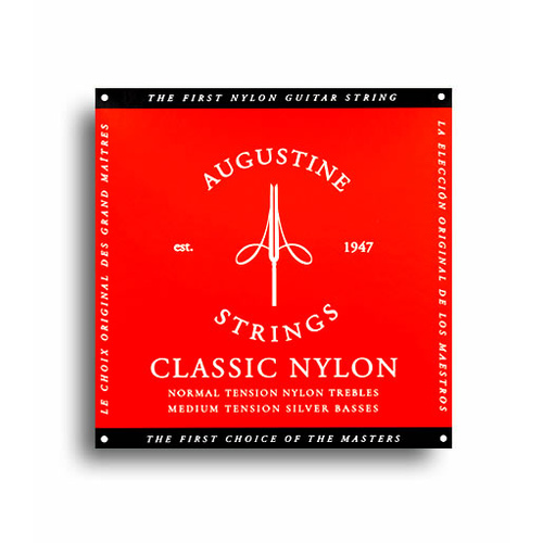 Augustine Classic Red Strings (Normal Tension Nylon Trebles/Medium Tension Silver Basses)