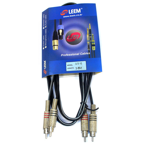 Leem 5ft Interconnect Cable (2 x Metal RCA Jack Plugs - 2 x Metal RCA Jack Plugs)