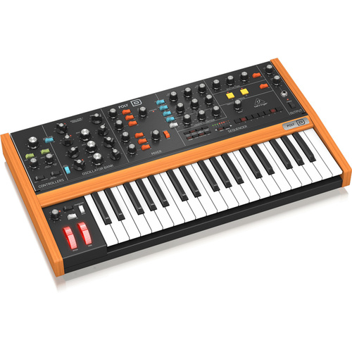 Behringer Poly-D Analog 4-Voice Polyphonic Synthesizer with 37 Full-Size Keys, 4 VCOs, Classic Ladder Filter, LFO, BBD Stereo Chorus & Distortion