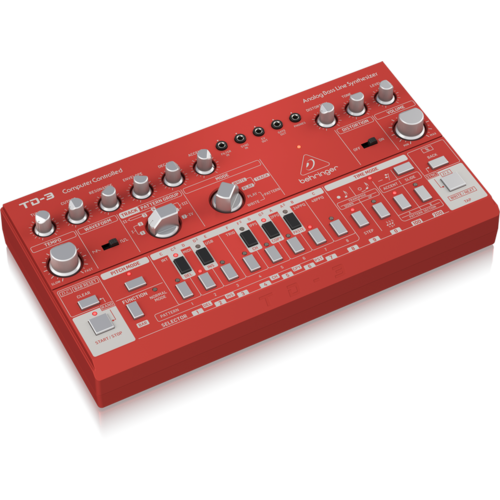 Behringer TD3 Analog Bass Line Synthesizer in Red with VCO, VCF & 16-Step Sequencer