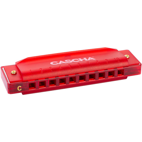 Cascha Fun Series 10-Hole Diatonic Harmonica in Transparent Red