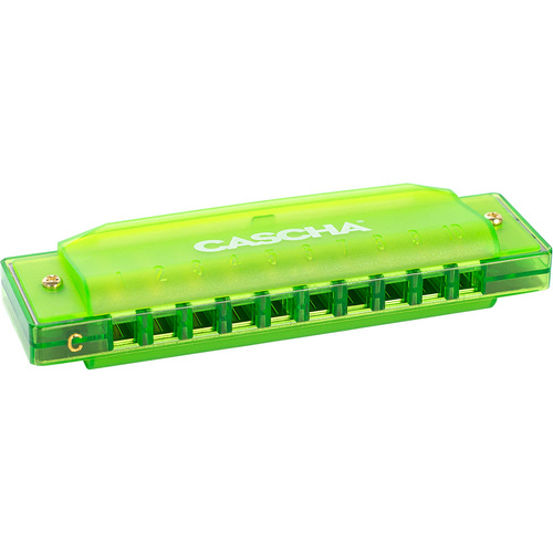 Cascha Fun Series 10-Hole Diatonic Harmonica in Transparent Green
