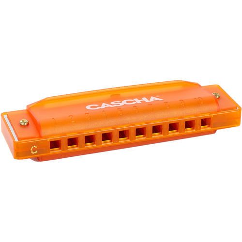 Cascha Fun Series 10-Hole Diatonic Harmonica in Transparent Orange