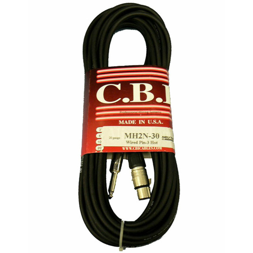 C.B.I. Cables Artist MH2 Series 30ft Microphone Cable XLR-QTR