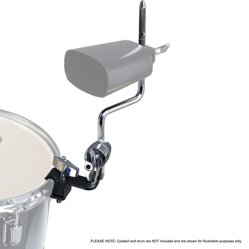 Maxtone Drum Mounted Cowbell Holder with 10.2mm Knurled Rod