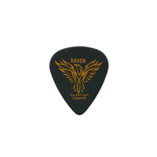 Clayton Black Raven Standard Guitar Picks (1.00mm) - 12pk