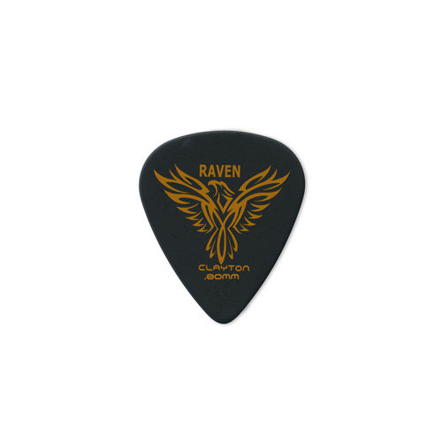 Clayton Black Raven Standard Guitar Picks (0.80mm) - 12pk