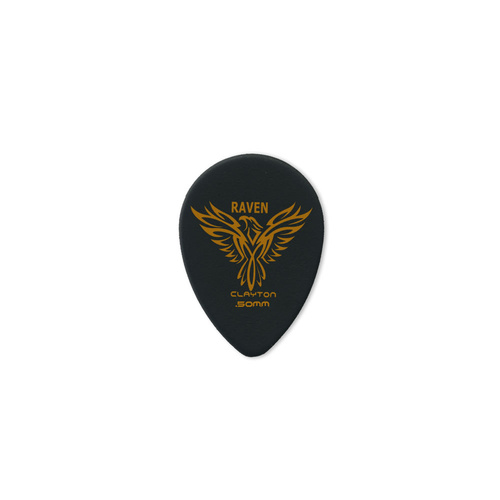 Clayton Black Raven Small Teardrop Guitar Picks (0.50mm) - 12pk