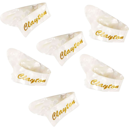 Clayton Celluloid Medium Thumb Picks in Pearl Finish - 6pk