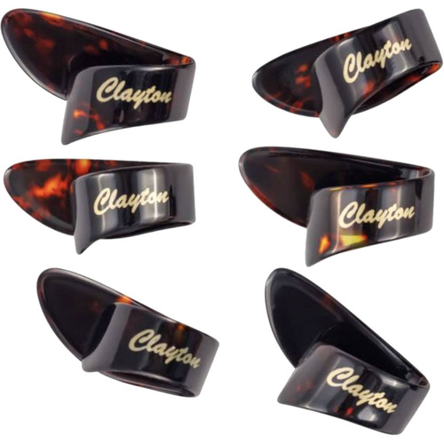 Clayton Celluloid Medium Thumb Picks in Tortoiseshell Finish - 6pk