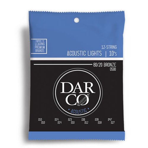 Darco Acoustic 80/20 Bronze Extra Light 12 String Guitar String Set (10-47)
