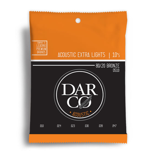 Darco Acoustic 80/20 Bronze Extra Light Guitar String Set (10-47)