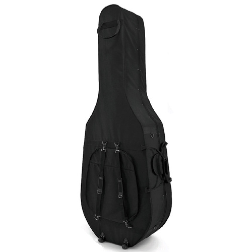 Ernst Keller 4/4 Size Hard-Foam Double Bass Case with Wheels in Black