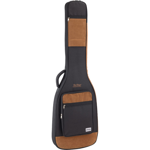 On Stage Adventure Series Electric Bass Guitar Gig Bag in Black/Brown