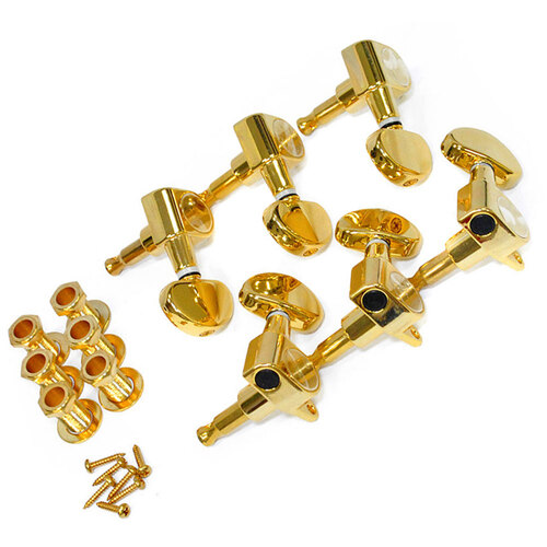GT Acoustic/Electric Guitar Sealed Tuning Machines in Gold Finish (3+3)