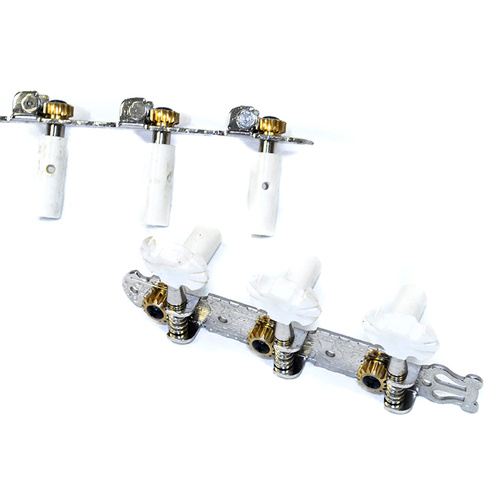 GT Classical Guitar Tuning Machines on Decorative Plate in Nickel Finish (3+3)