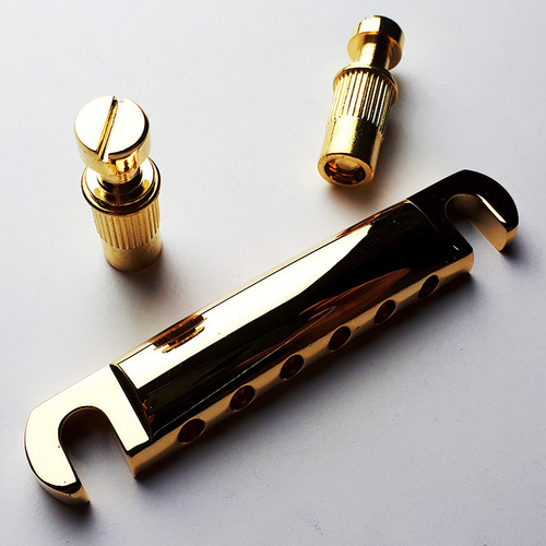 GT Vintage LP-Style Solidbody Electric Guitar Stop Tailpiece in Gold Finish