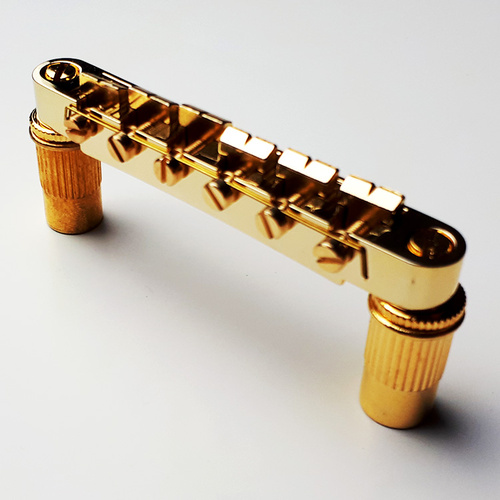 GT Vintage Style Tune-O-Matic Electric Guitar Bridge in Gold Finish