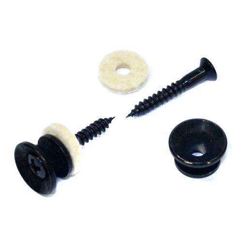 GT Strap Buttons with Screws in Black Finish (Pk-6)