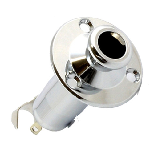 GT Takamine Style Stereo Endpin Jack Socket in Chrome Finish (Pk-1)