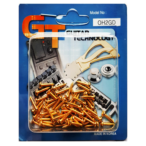 GT Wood Screws with Round Head in Gold Finish - 1.75mm x 10mm (Pk-50)