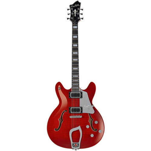 Hagstrom Super Viking Semi-Hollow Guitar in Wild Cherry Transparent Gloss