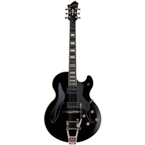 Hagstrom Tremar HJ500 Hollow Body Guitar in Black Gloss