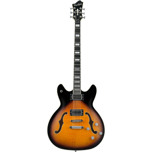 Hagstrom Viking Deluxe Baritone Semi-Hollow Guitar in Tobacco Sunburst Gloss