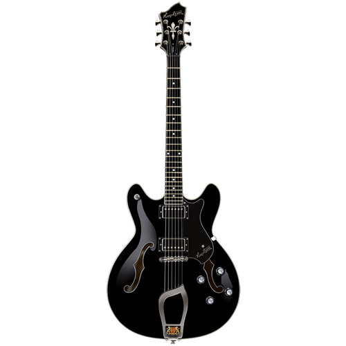 Hagstrom Viking Semi-Hollow Guitar in Black Gloss
