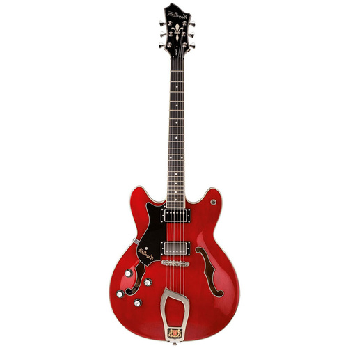 Hagstrom Viking Left Hand Semi-Hollow Guitar in Wild Cherry Transparent Gloss