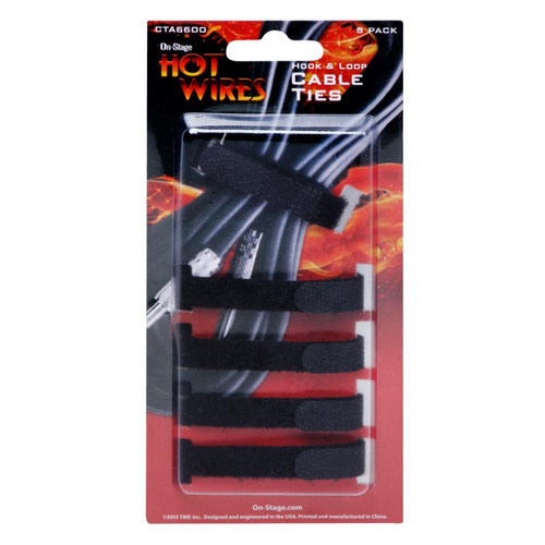 Hot Wires Velcro-Style Cable Ties - Pack of 5