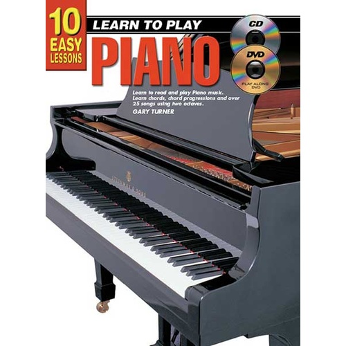 10 Easy Lessons Learn To Play Piano Book/CD/DVD