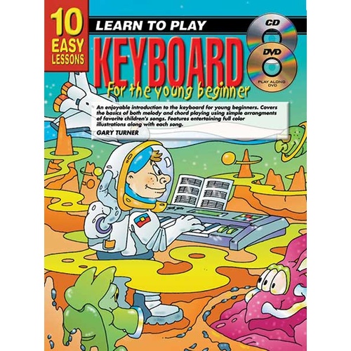 10 Easy Lessons Learn To Play Keyboard for The Young Beginner Book/CD/DVD