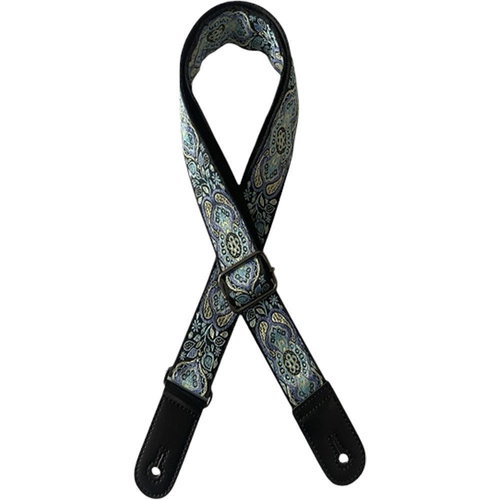 Kealoha 1.5" Embroidered Ukulele Strap in Mexican Aztec Pattern V11 with Black Ends