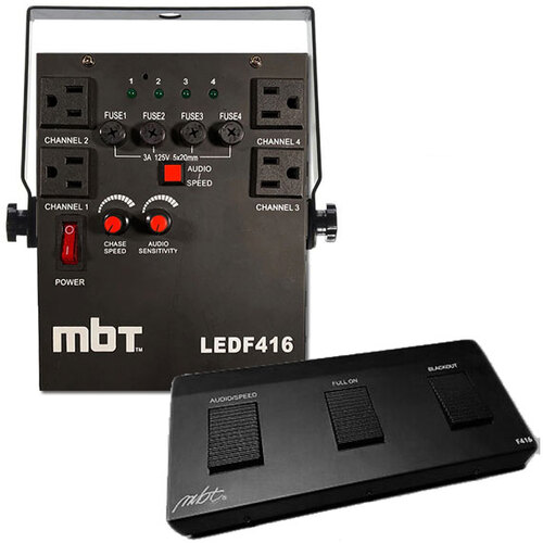 MBT Lighting F416 DJ Stage 4-Channel Chase Controller & Footswitch