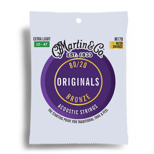Martin Originals 80/20 Bronze Extra Light Guitar String Set (10-47)