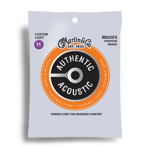 Martin Authentic Acoustic Flexible Core 92/8 Phosphor Bronze Custom Light Guitar String Set (11-52)