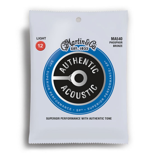 Martin Authentic Acoustic SP 92/8 Phosphor Bronze Light Guitar String Set (12-54)