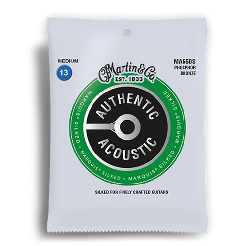 Martin Authentic Acoustic Marquis Silked 92/8 Phosphor Bronze Medium Guitar String Set (13-56)