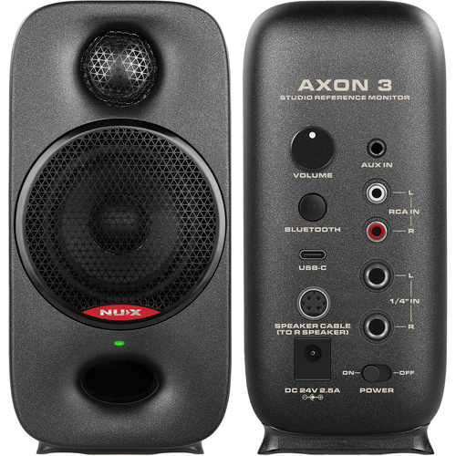 NU-X Axon 3 Studio Reference Monitor Speakers in Black (Pair)