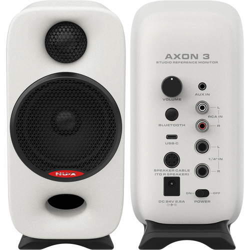 NU-X Axon 3 Studio Reference Monitor Speakers in White (Pair)