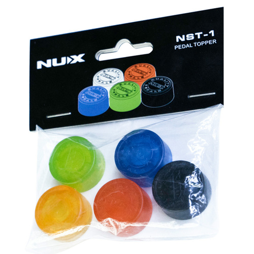 NU-X Pedal Topper Footswitch Caps Assorted Colours - Pk 5