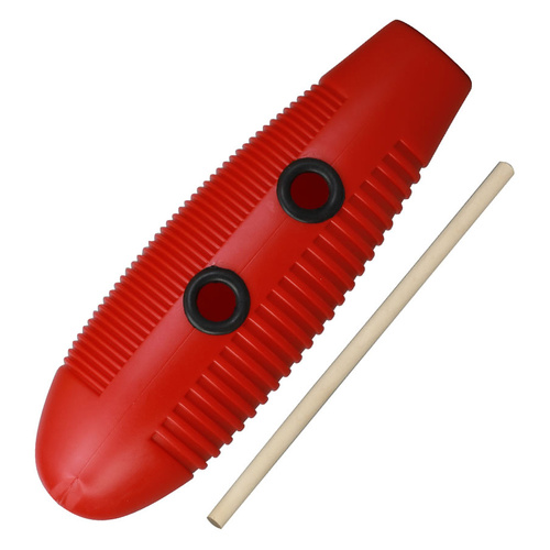Opus Percussion Medium Plastic Guiro in Red Finish