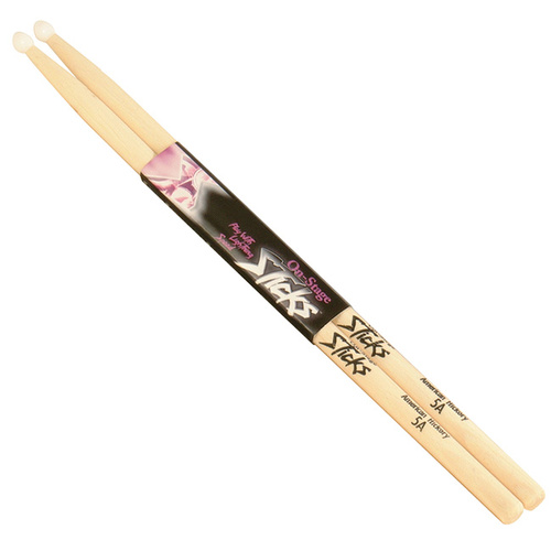 On Stage American Hickory Wood with Nylon Tip 5A Drum Sticks 
