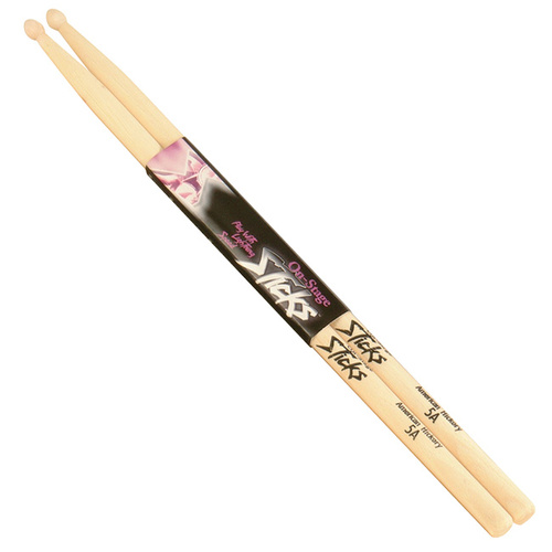 On Stage American Hickory Wood with Wood Tip 5A Drum Sticks 