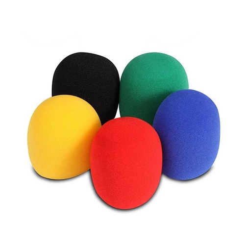 On Stage Multi Colour Foam Microphone Windscreens Pk-5